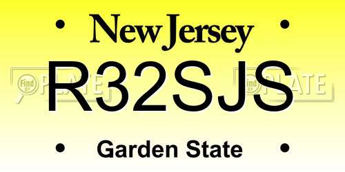 R32SJS New Jersey License Plate