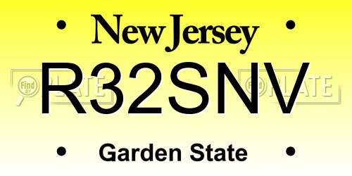 R32SNV New Jersey License Plate