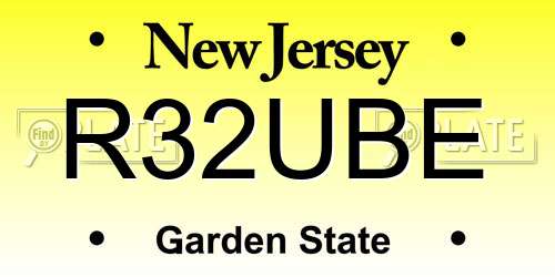 R32UBE New Jersey License Plate