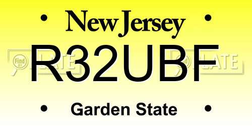 R32UBF New Jersey License Plate