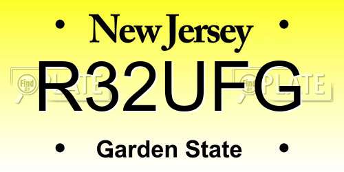 R32UFG New Jersey License Plate