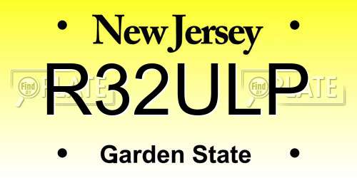 R32ULP New Jersey License Plate