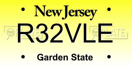 R32VLE New Jersey License Plate