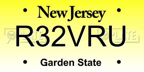 R32VRU New Jersey License Plate