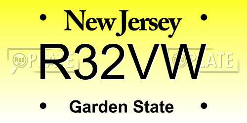 R32VW New Jersey License Plate