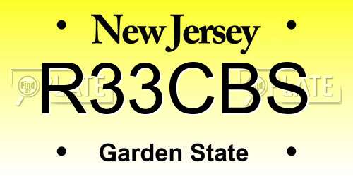 R33CBS New Jersey License Plate