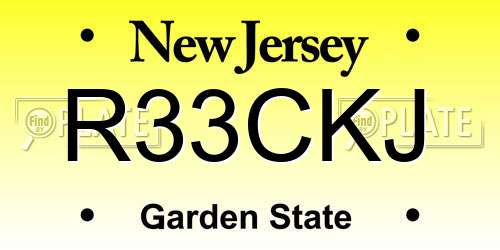 R33CKJ New Jersey License Plate