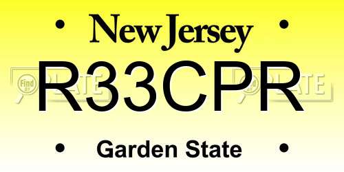 R33CPR New Jersey License Plate