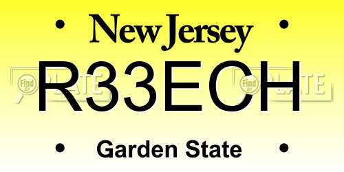 R33ECH New Jersey License Plate