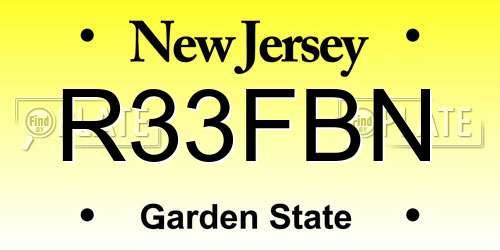 R33FBN New Jersey License Plate
