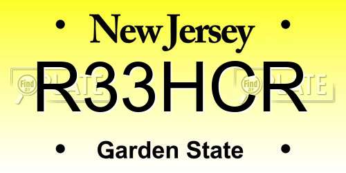 R33HCR New Jersey License Plate