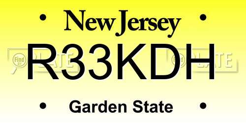 R33KDH New Jersey License Plate