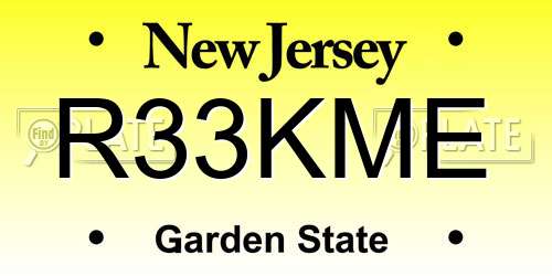 R33KME New Jersey License Plate