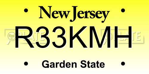 R33KMH New Jersey License Plate