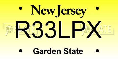 R33LPX New Jersey License Plate