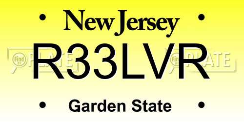 R33LVR New Jersey License Plate
