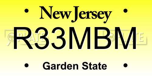 R33MBM New Jersey License Plate