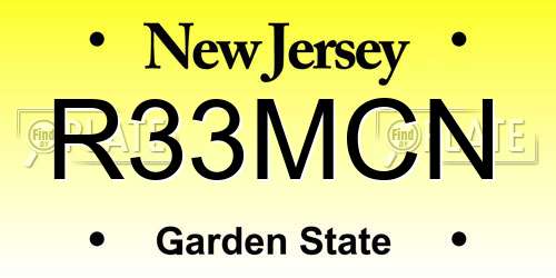 R33MCN New Jersey License Plate