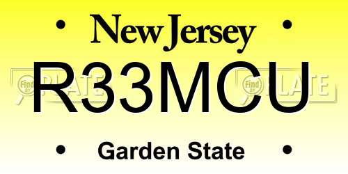 R33MCU New Jersey License Plate