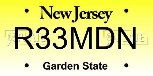 R33MDN New Jersey License Plate