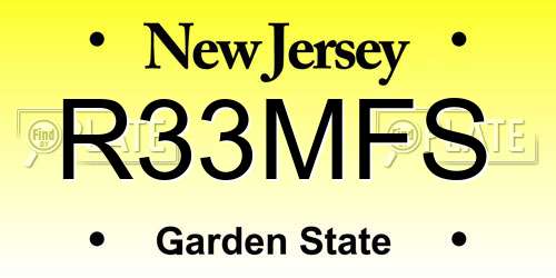 R33MFS New Jersey License Plate