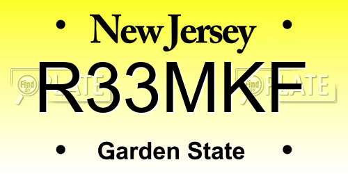 R33MKF New Jersey License Plate