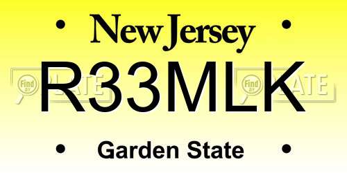 R33MLK New Jersey License Plate