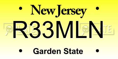 R33MLN New Jersey License Plate