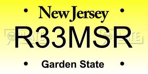 R33MSR New Jersey License Plate