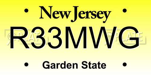 R33MWG New Jersey License Plate