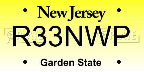 R33NWP New Jersey License Plate