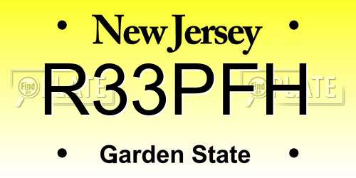 R33PFH New Jersey License Plate