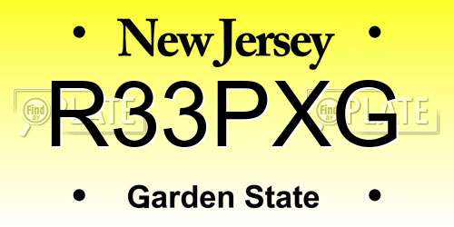 R33PXG New Jersey License Plate