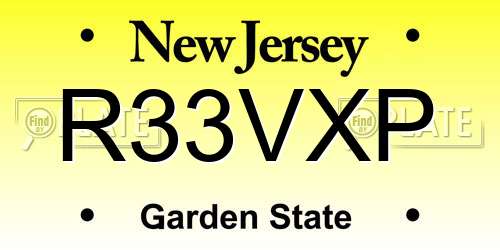 R33VXP New Jersey License Plate