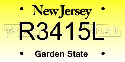 R3415L New Jersey License Plate