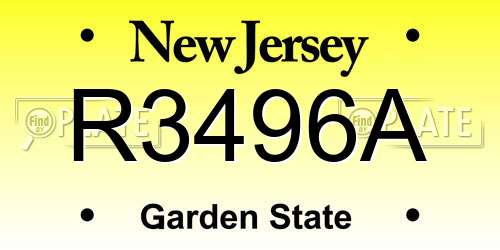 R3496A New Jersey License Plate