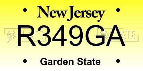 R349GA New Jersey License Plate