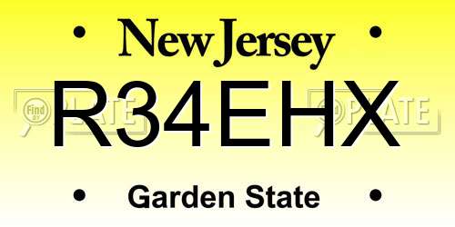R34EHX New Jersey License Plate