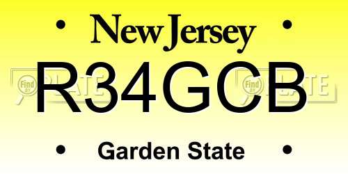 R34GCB New Jersey License Plate