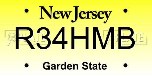 R34HMB New Jersey License Plate