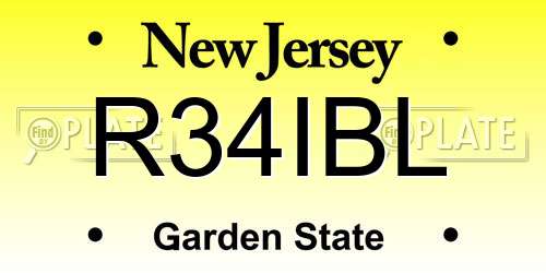 R34IBL New Jersey License Plate