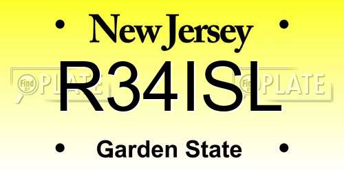 R34ISL New Jersey License Plate