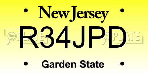R34JPD New Jersey License Plate