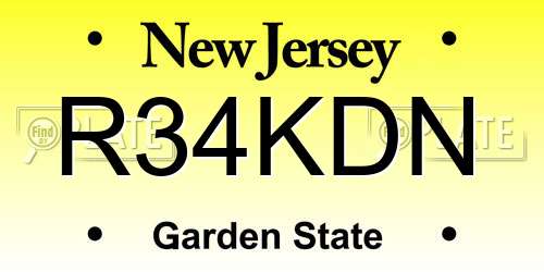 R34KDN New Jersey License Plate