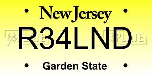 R34LND New Jersey License Plate
