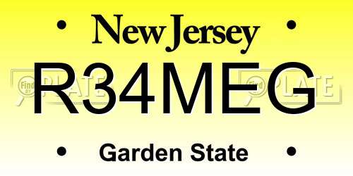 R34MEG New Jersey License Plate