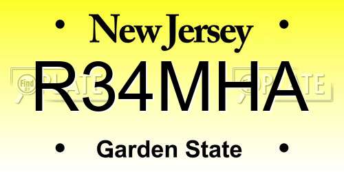 R34MHA New Jersey License Plate