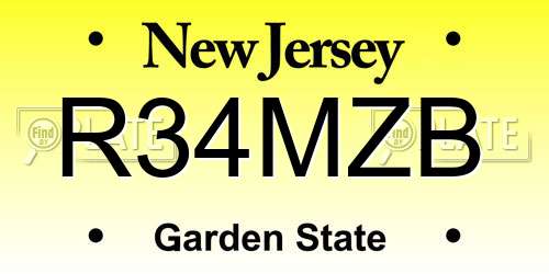 R34MZB New Jersey License Plate