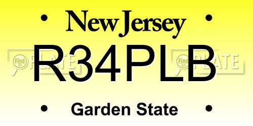 R34PLB New Jersey License Plate