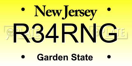 R34RNG New Jersey License Plate